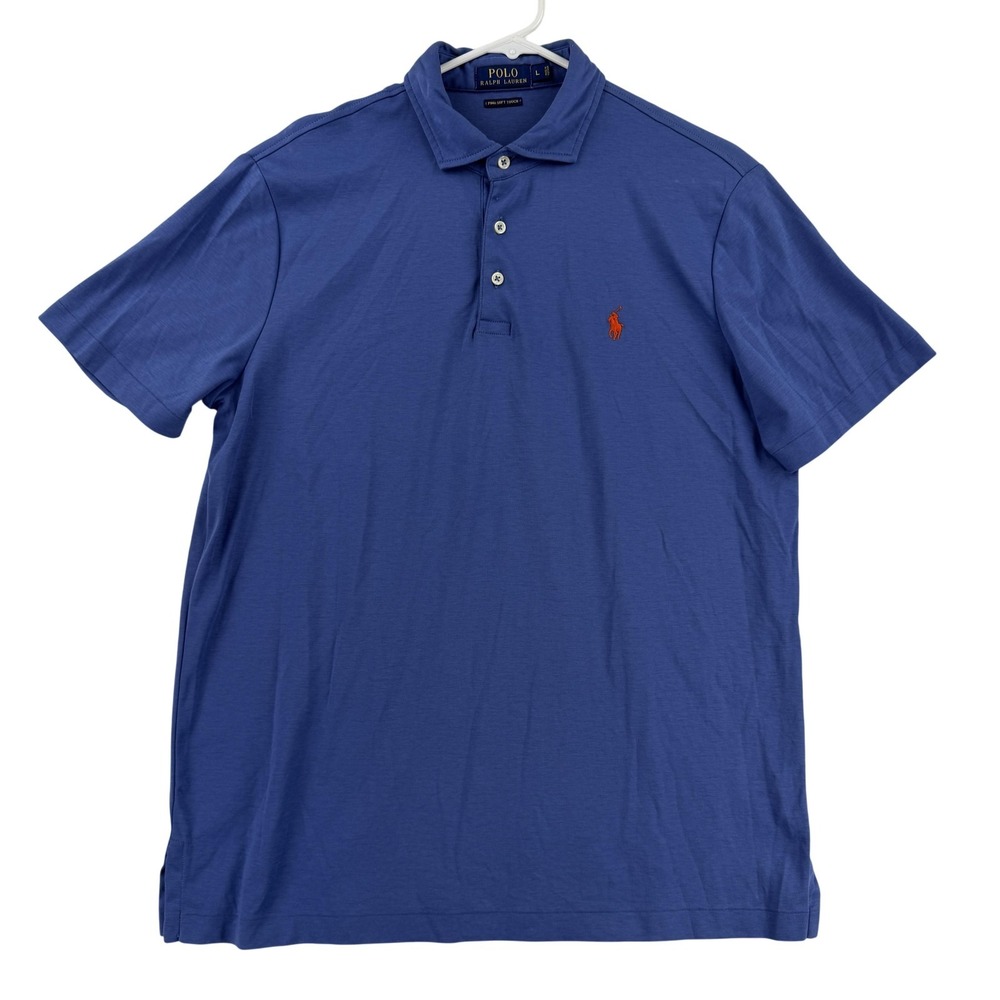 Polo Ralph Lauren Polo Shirt Mens Large Blue Pima Soft Touch Pony Logo Golf Top